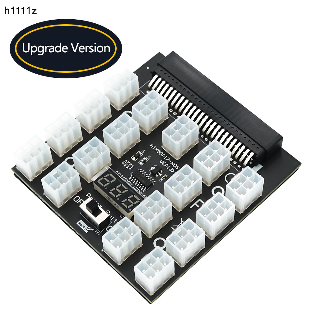 PCI-E 12V 50Pin to ATX 17 x 6P - 2400W Server Psu Breakout Board recension och pris