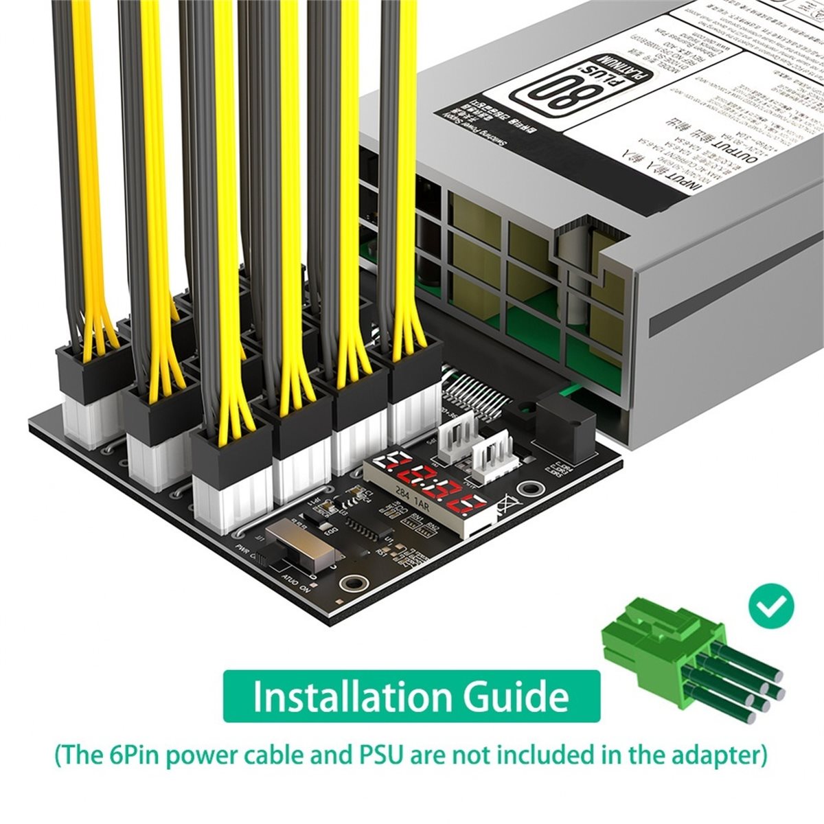 M05K 12 Ports PCIe 6Pin Connec - 2400W Server Psu Breakout Board recension och pris